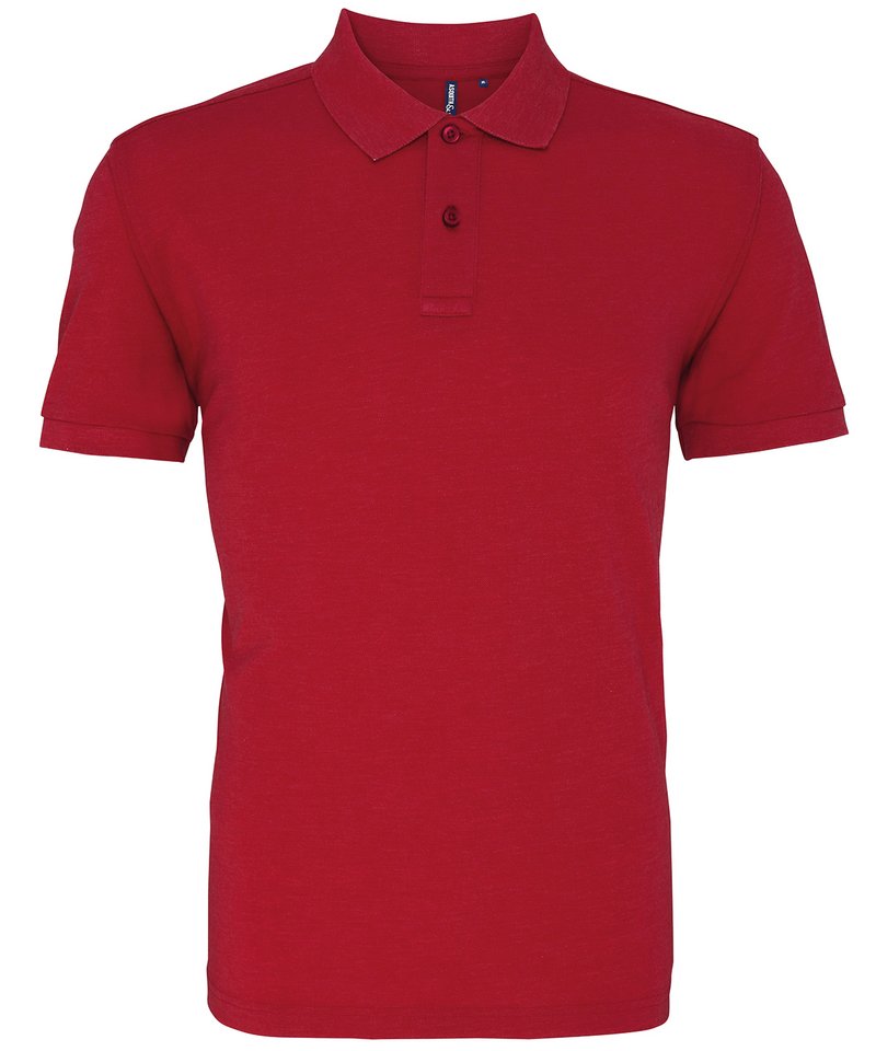 Men's Polo in Red Heather by Asquith & Fox — Custom branded clothing by Print Press, featuring premium embroidery produced in our specialist print lab in the UK.