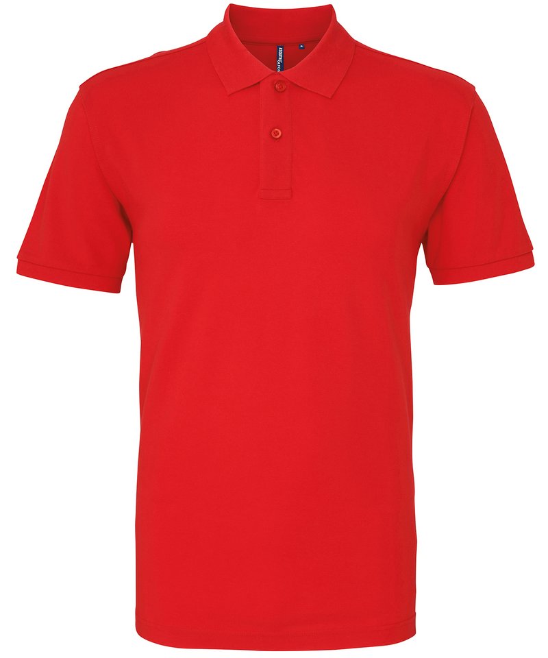 Men's Polo in Red by Asquith & Fox — Custom branded clothing by Print Press, featuring premium embroidery produced in our specialist print lab in the UK.