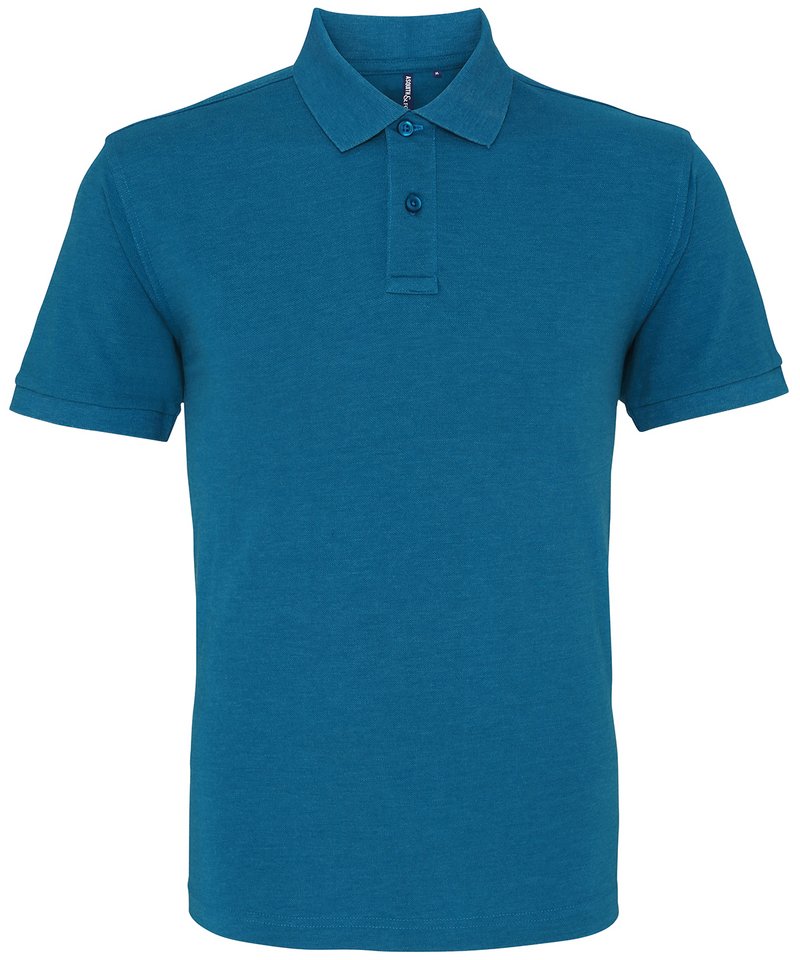 Men's Polo in Teal Heather by Asquith & Fox — Custom branded clothing by Print Press, featuring premium embroidery produced in our specialist print lab in the UK.