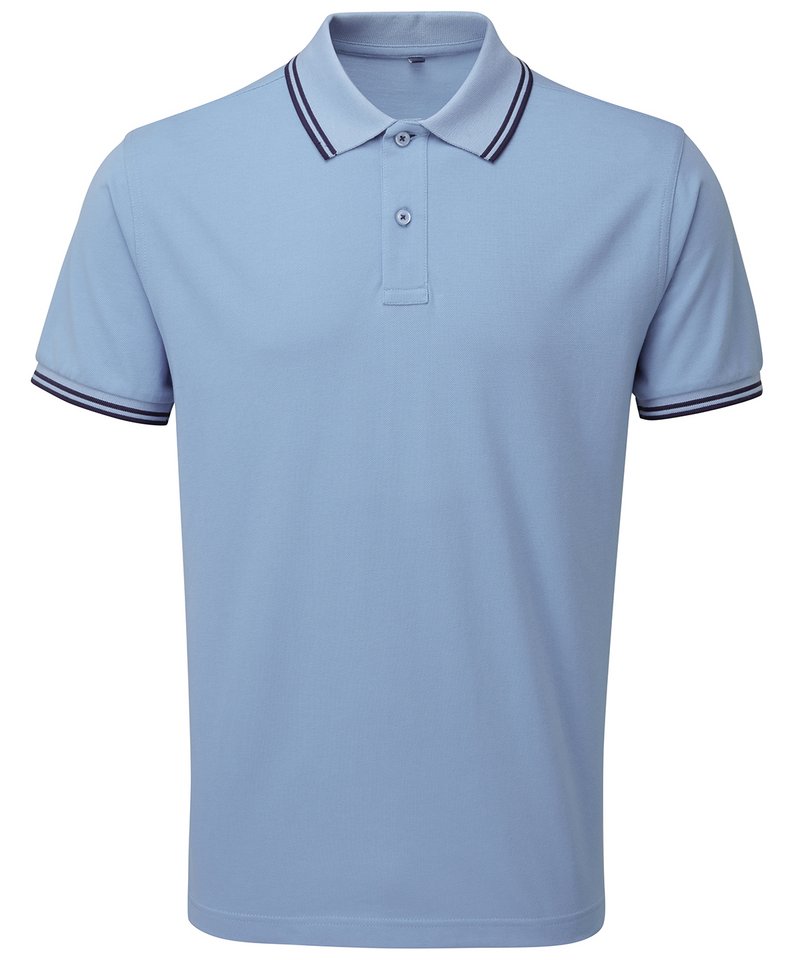 Men's Classic Fit Tipped Polo in Cornflower Navy by Asquith & Fox — Custom branded clothing by Print Press, featuring premium embroidery produced in our specialist print lab in the UK.