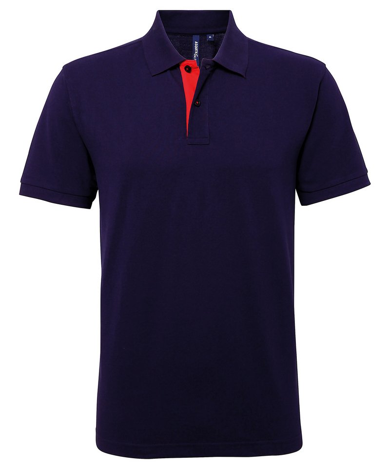Men's Classic Fit Contrast Polo in Navy Red by Asquith & Fox — Custom branded clothing by Print Press, featuring premium embroidery produced in our specialist print lab in the UK.