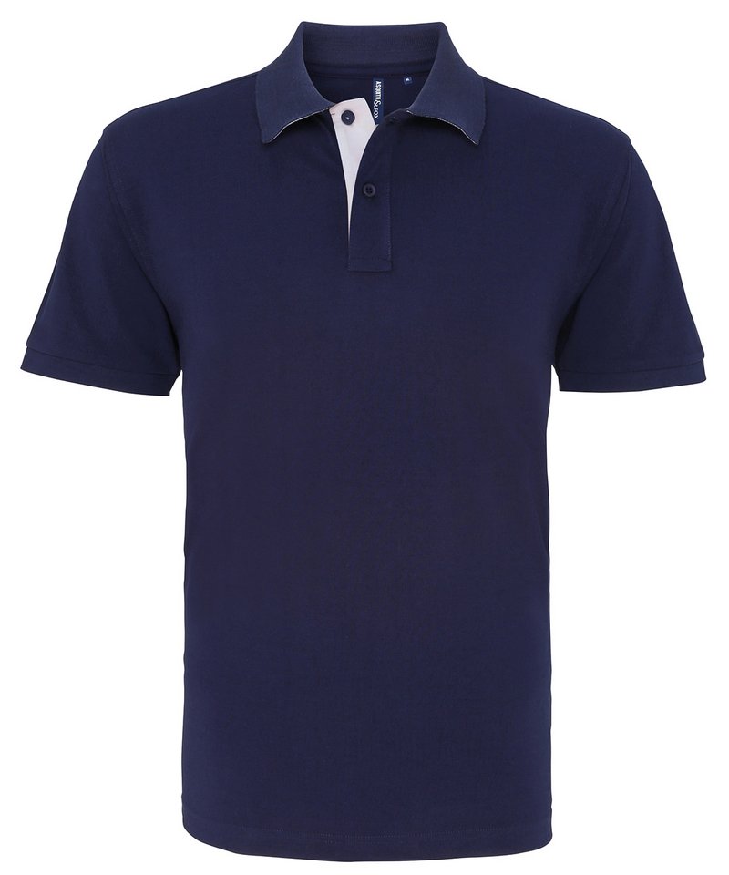 Men's Classic Fit Contrast Polo in Navy White by Asquith & Fox — Custom branded clothing by Print Press, featuring premium embroidery produced in our specialist print lab in the UK.