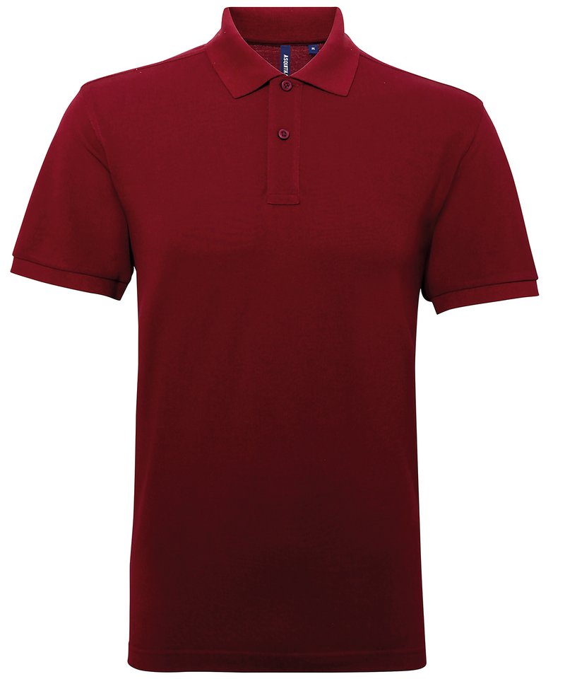 Men's Polycotton Blend Polo - (2nd Colours) in Burgundy by Asquith & Fox — Custom branded clothing by Print Press, featuring premium embroidery produced in our specialist print lab in the UK.