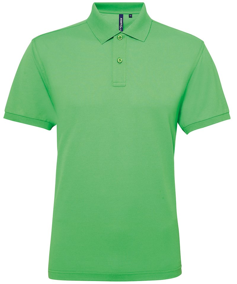 Men's Polycotton Blend Polo in Lime by Asquith & Fox — Custom branded clothing by Print Press, featuring premium embroidery produced in our specialist print lab in the UK.