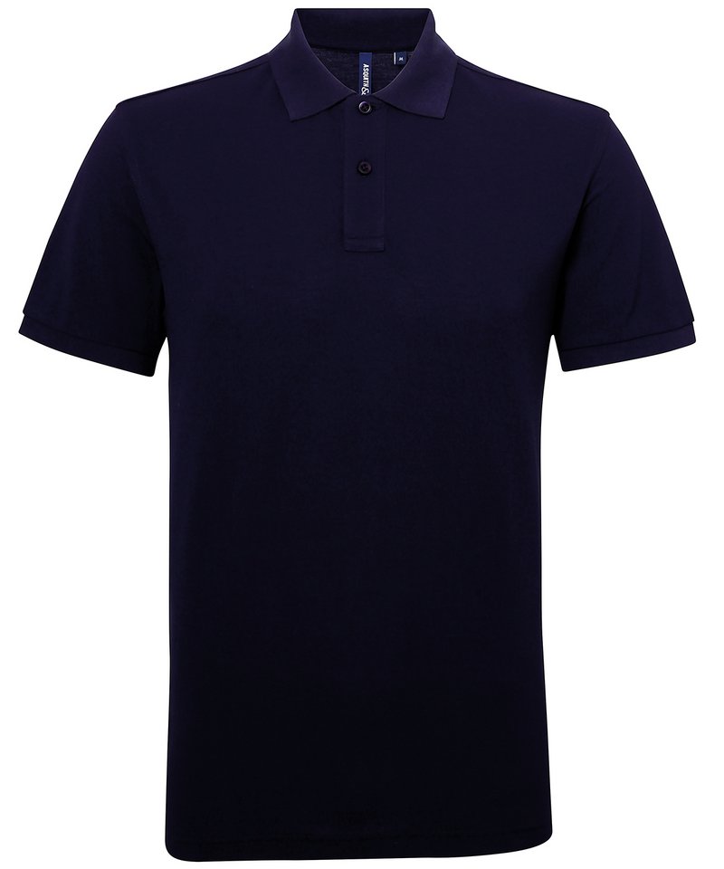 Men's Polycotton Blend Polo in Navy by Asquith & Fox — Custom branded clothing by Print Press, featuring premium embroidery produced in our specialist print lab in the UK.