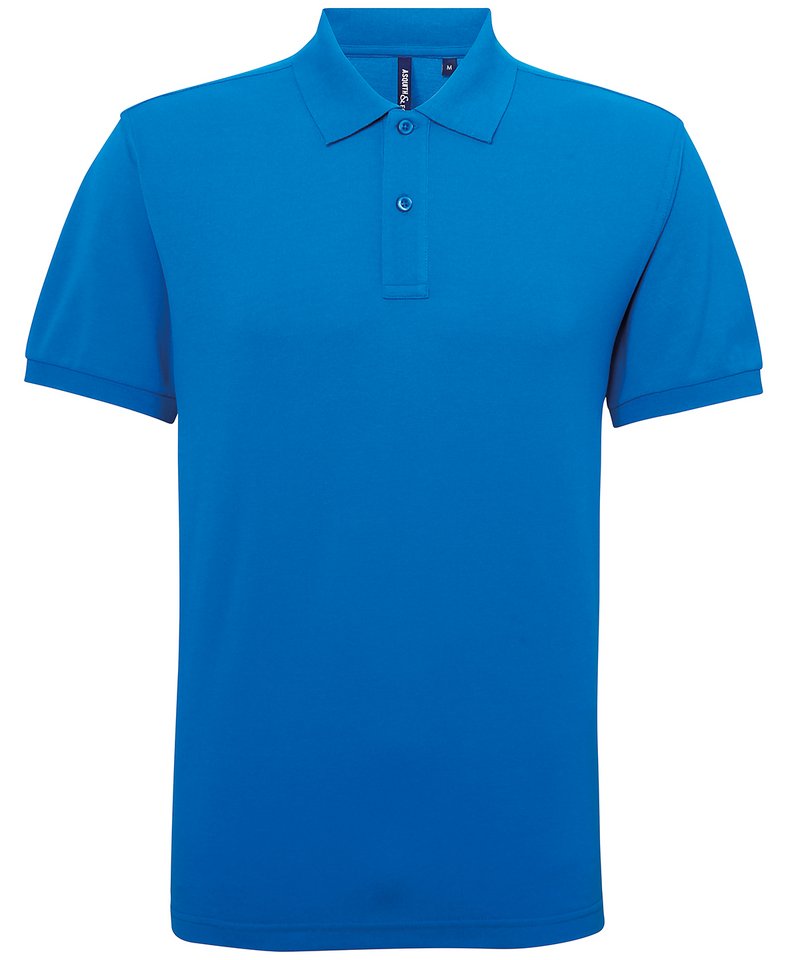 Men's Polycotton Blend Polo in Sapphire by Asquith & Fox — Custom branded clothing by Print Press, featuring premium embroidery produced in our specialist print lab in the UK.