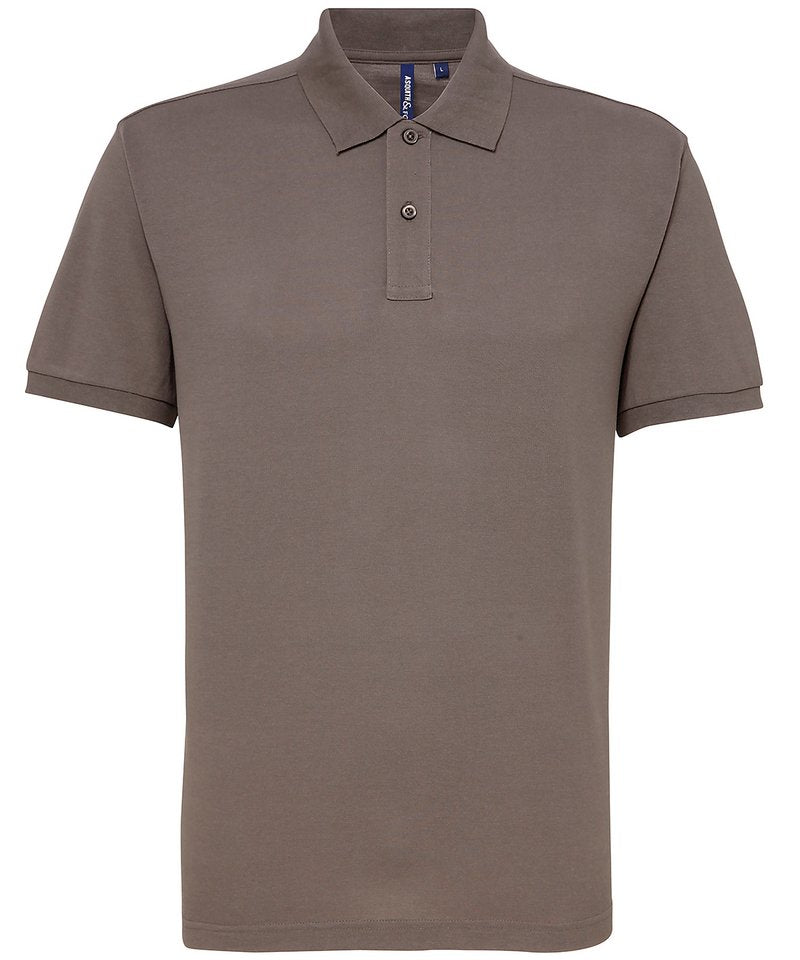 Men's Polycotton Blend Polo in Slate by Asquith & Fox — Custom branded clothing by Print Press, featuring premium embroidery produced in our specialist print lab in the UK.