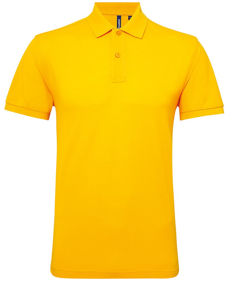Men's Polycotton Blend Polo in Sunflower by Asquith & Fox — Custom branded clothing by Print Press, featuring premium embroidery produced in our specialist print lab in the UK.