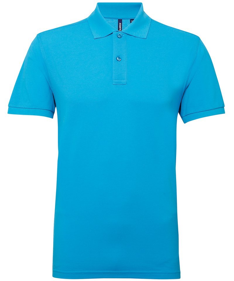 Men's Polycotton Blend Polo in Turquoise by Asquith & Fox — Custom branded clothing by Print Press, featuring premium embroidery produced in our specialist print lab in the UK.