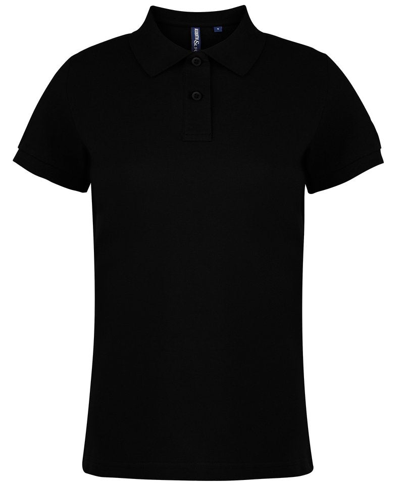 Women's Polo - (2nd Colours) in Black by Asquith & Fox — Custom branded clothing by Print Press, featuring premium embroidery produced in our specialist print lab in the UK.