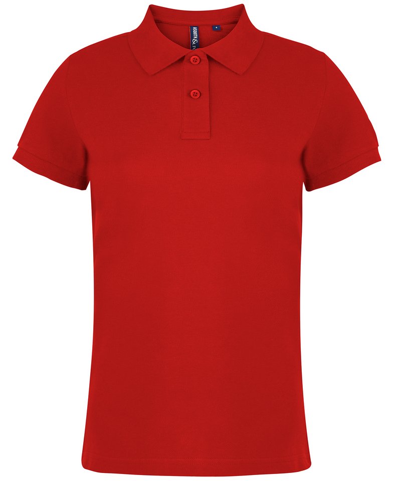 Women's Polo - (2nd Colours) in Cherry Red by Asquith & Fox — Custom branded clothing by Print Press, featuring premium embroidery produced in our specialist print lab in the UK.