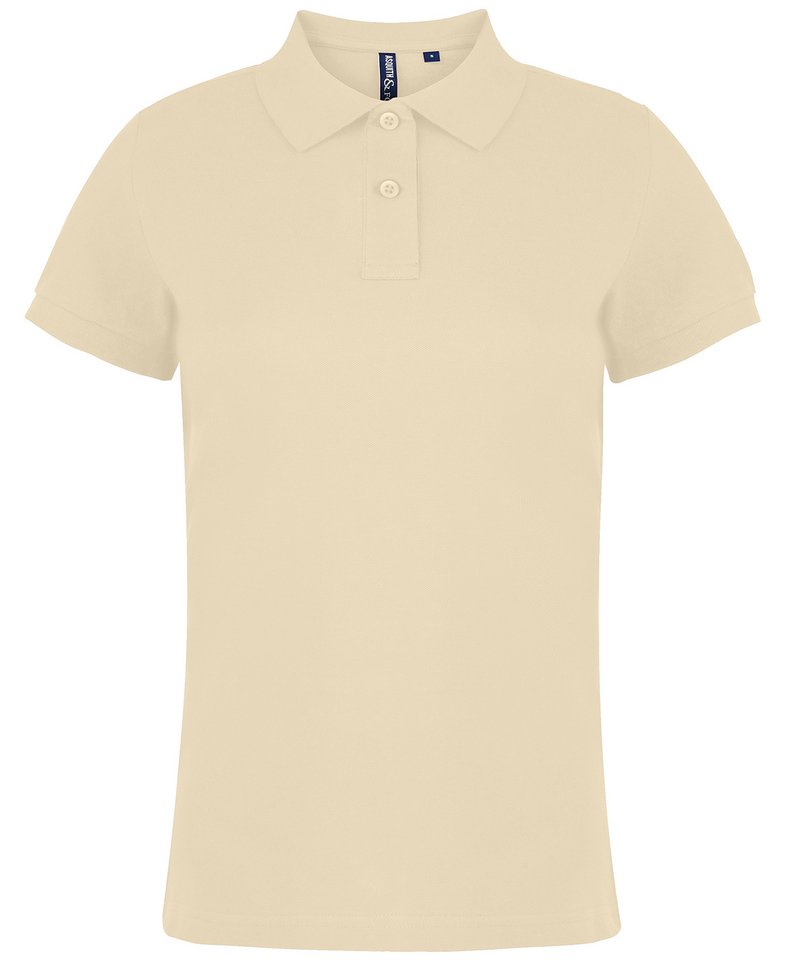 Women's Polo in Natural by Asquith & Fox — Custom branded clothing by Print Press, featuring premium embroidery produced in our specialist print lab in the UK.