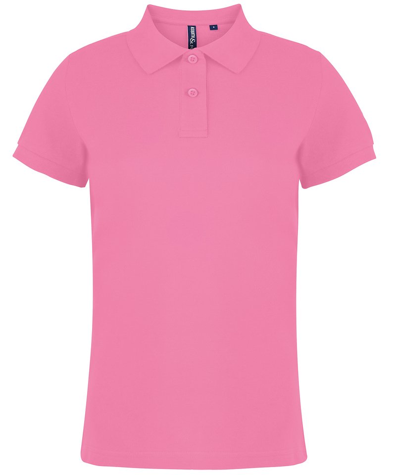 Women's Polo in Pink Carnation by Asquith & Fox — Custom branded clothing by Print Press, featuring premium embroidery produced in our specialist print lab in the UK.