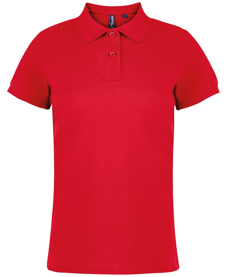 Women's Polo in Red by Asquith & Fox — Custom branded clothing by Print Press, featuring premium embroidery produced in our specialist print lab in the UK.
