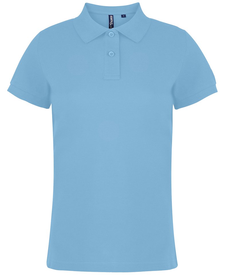 Women's Polo in Sky by Asquith & Fox — Custom branded clothing by Print Press, featuring premium embroidery produced in our specialist print lab in the UK.