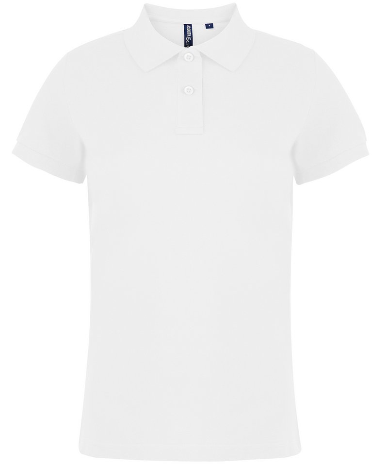 Women's Polo in White by Asquith & Fox — Custom branded clothing by Print Press, featuring premium embroidery produced in our specialist print lab in the UK.
