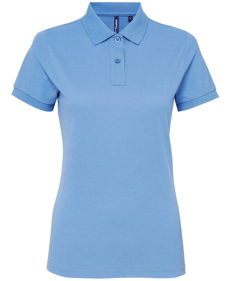 Women's Polycotton Blend Polo - (2nd Colours) in Cornflower by Asquith & Fox — Custom branded clothing by Print Press, featuring premium embroidery produced in our specialist print lab in the UK.