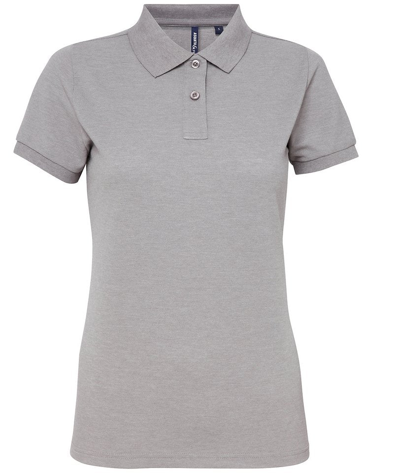 Women's Polycotton Blend Polo - (2nd Colours) in Heather Grey by Asquith & Fox — Custom branded clothing by Print Press, featuring premium embroidery produced in our specialist print lab in the UK.