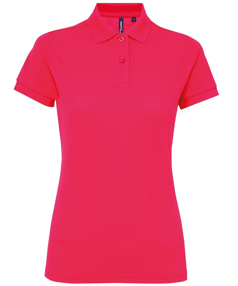Women's Polycotton Blend Polo - (2nd Colours) in Hot Pink by Asquith & Fox — Custom branded clothing by Print Press, featuring premium embroidery produced in our specialist print lab in the UK.