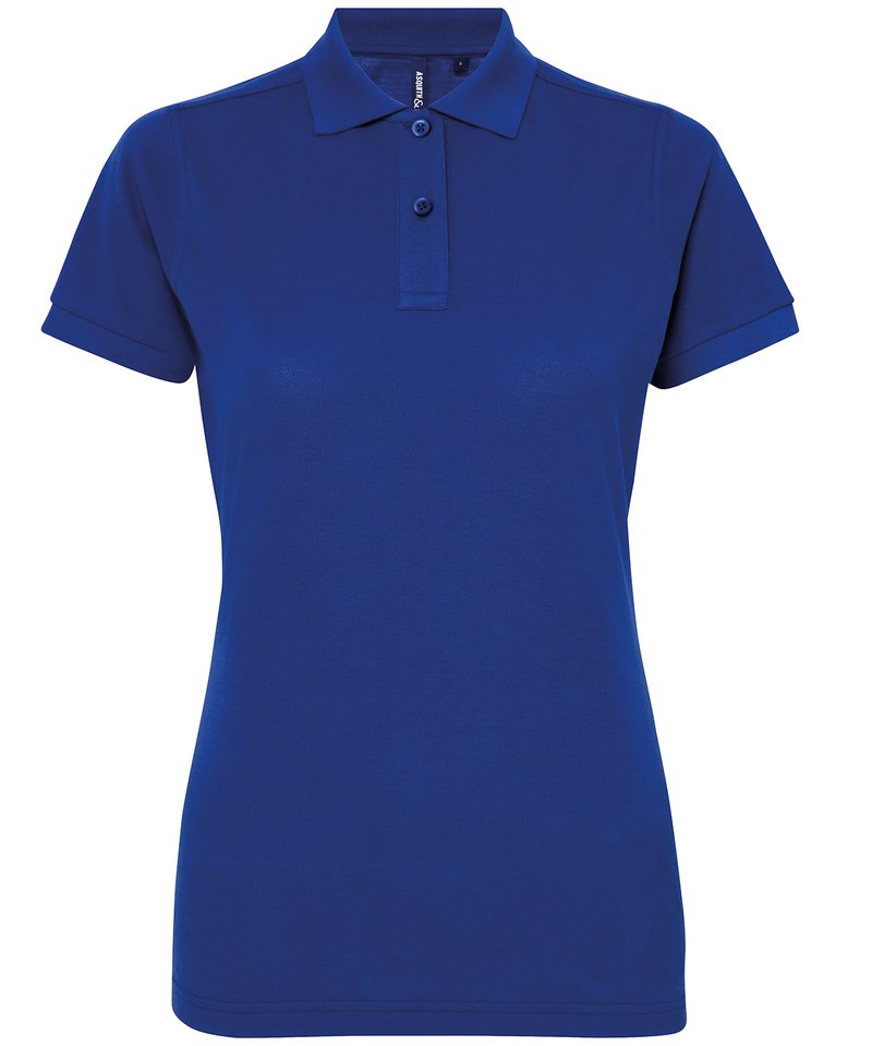 Women's Polycotton Blend Polo in Navy by Asquith & Fox — Custom branded clothing by Print Press, featuring premium embroidery produced in our specialist print lab in the UK.