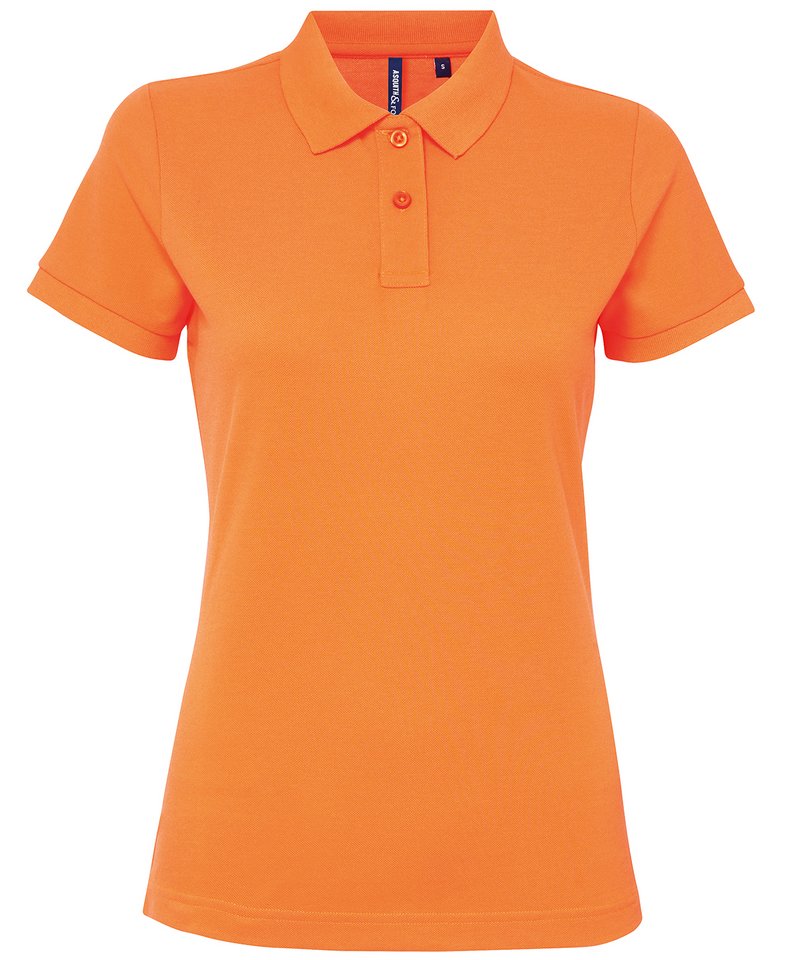 Women's Polycotton Blend Polo in Neon Orange by Asquith & Fox — Custom branded clothing by Print Press, featuring premium embroidery produced in our specialist print lab in the UK.