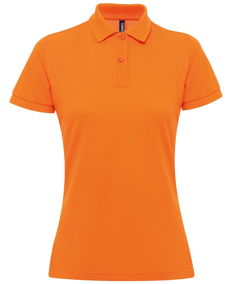 Women's Polycotton Blend Polo in Orange by Asquith & Fox — Custom branded clothing by Print Press, featuring premium embroidery produced in our specialist print lab in the UK.