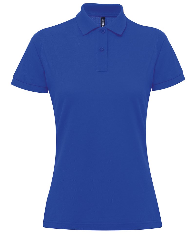 Women's Polycotton Blend Polo in Royal by Asquith & Fox — Custom branded clothing by Print Press, featuring premium embroidery produced in our specialist print lab in the UK.