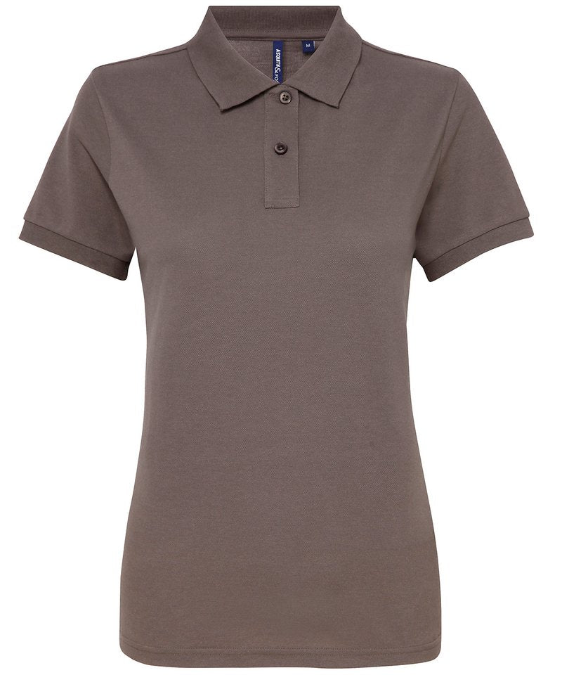 Women's Polycotton Blend Polo in Slate by Asquith & Fox — Custom branded clothing by Print Press, featuring premium embroidery produced in our specialist print lab in the UK.
