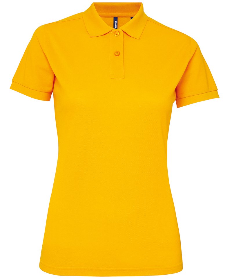 Women's Polycotton Blend Polo in Sunflower by Asquith & Fox — Custom branded clothing by Print Press, featuring premium embroidery produced in our specialist print lab in the UK.