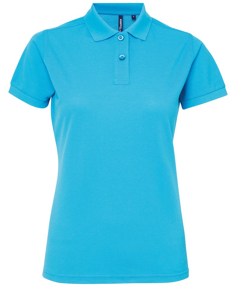 Women's Polycotton Blend Polo in Turquoise by Asquith & Fox — Custom branded clothing by Print Press, featuring premium embroidery produced in our specialist print lab in the UK.