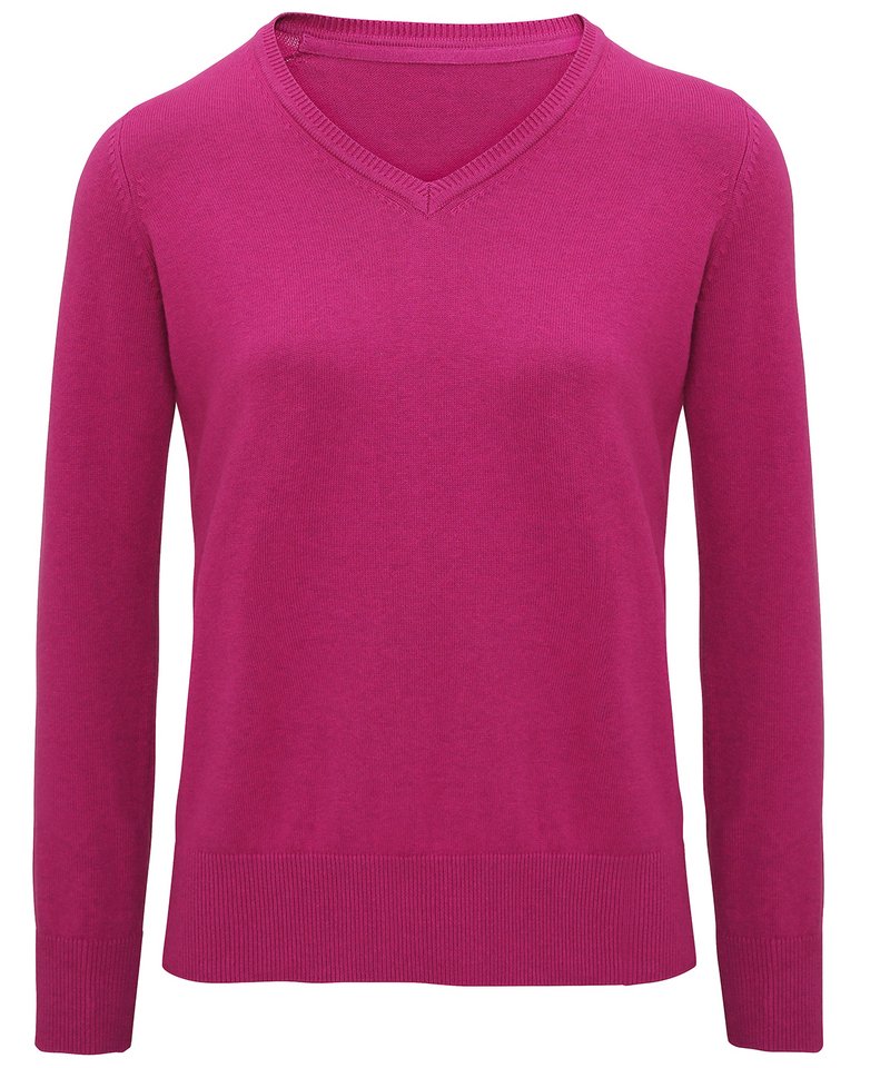Women's Cotton Blend V-Neck Sweater in Orchid Heather by Asquith & Fox — Custom branded clothing by Print Press, featuring premium embroidery produced in our specialist print lab in the UK.