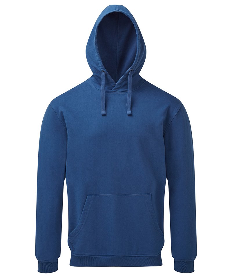 Men's Coastal Vintage Wash Loop Back Hoodie in Indigo by Asquith & Fox — Custom branded clothing by Print Press, featuring premium embroidery produced in our specialist print lab in the UK.