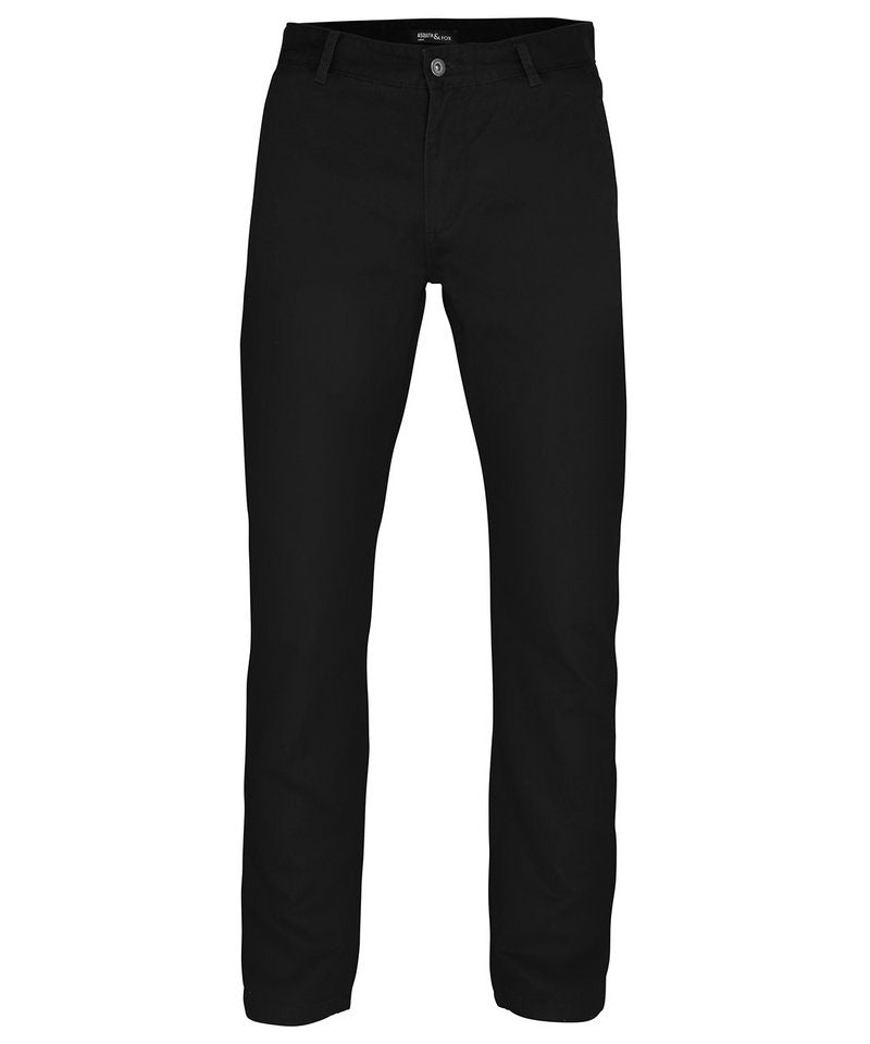 Men's Chinos - (2nd Colours) in Black by Asquith & Fox — Custom branded clothing by Print Press, featuring premium embroidery produced in our specialist print lab in the UK.