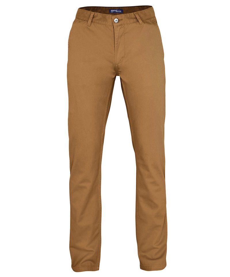 Men's Chinos - (2nd Colours) in Camel by Asquith & Fox — Custom branded clothing by Print Press, featuring premium embroidery produced in our specialist print lab in the UK.