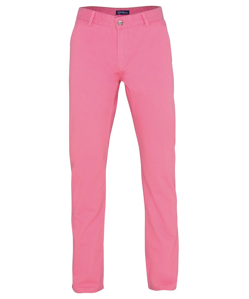 Men's Chinos in Pink Carnation by Asquith & Fox — Custom branded clothing by Print Press, featuring premium embroidery produced in our specialist print lab in the UK.