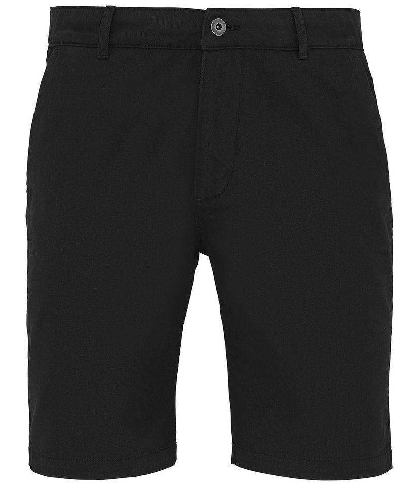 Men's Chino Shorts in Black by Asquith & Fox — Custom branded clothing by Print Press, featuring premium embroidery produced in our specialist print lab in the UK.