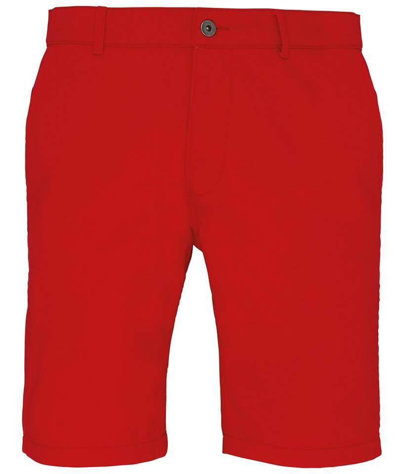 Men's Chino Shorts in Cherry Red by Asquith & Fox — Custom branded clothing by Print Press, featuring premium embroidery produced in our specialist print lab in the UK.