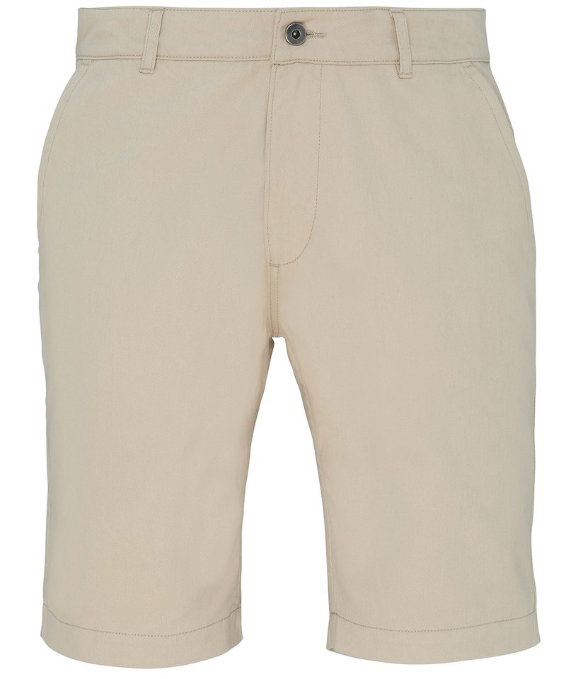 Men's Chino Shorts in Natural by Asquith & Fox — Custom branded clothing by Print Press, featuring premium embroidery produced in our specialist print lab in the UK.