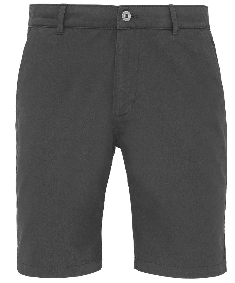 Men's Chino Shorts in Slate by Asquith & Fox — Custom branded clothing by Print Press, featuring premium embroidery produced in our specialist print lab in the UK.