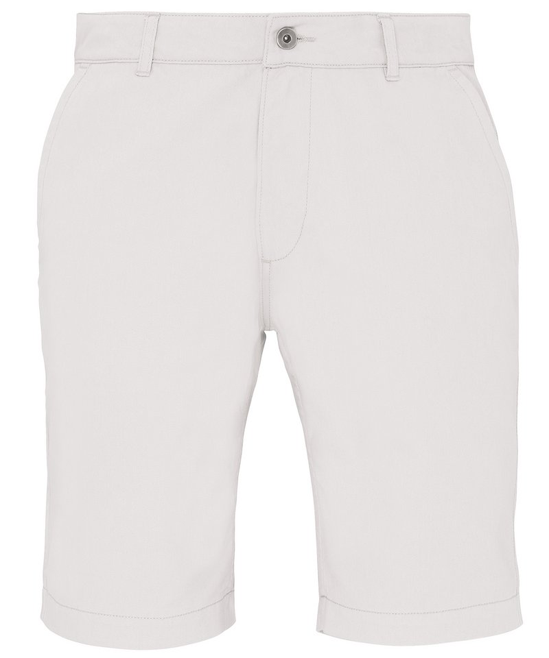 Men's Chino Shorts in White by Asquith & Fox — Custom branded clothing by Print Press, featuring premium embroidery produced in our specialist print lab in the UK.