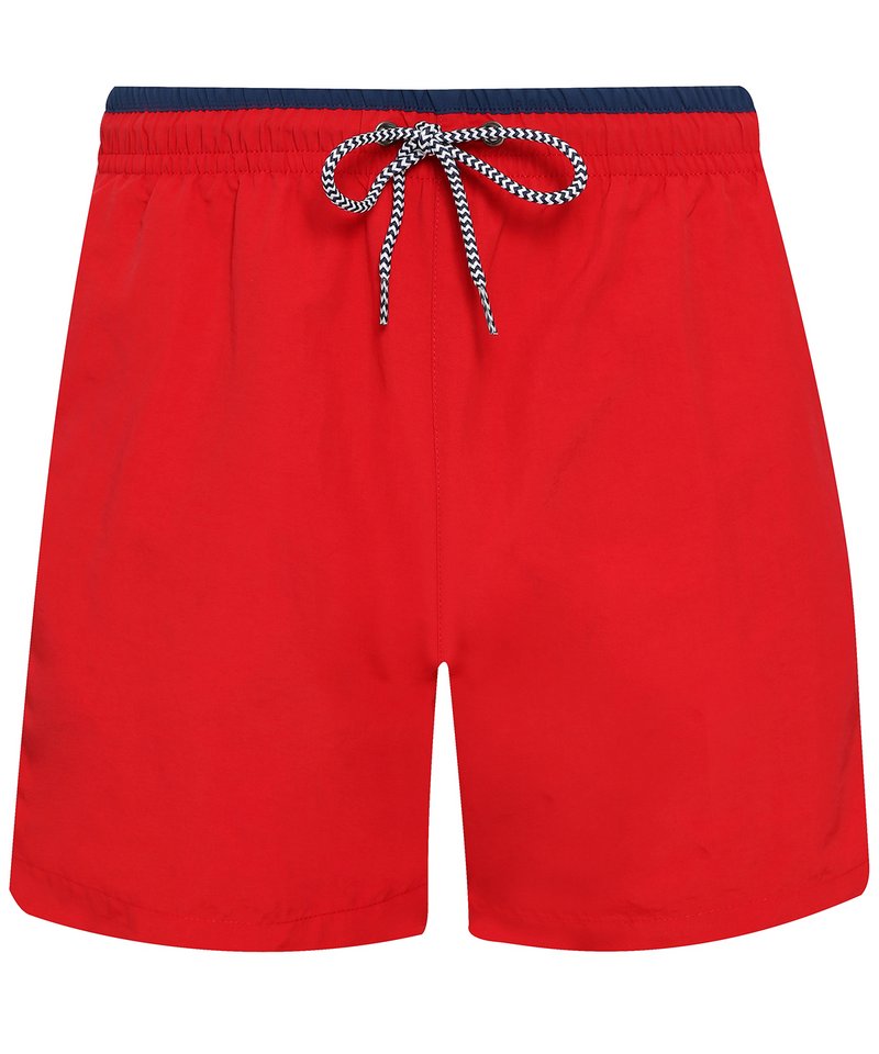 Men's Swim Shorts in Red Navy by Asquith & Fox — Custom branded clothing by Print Press, featuring premium embroidery produced in our specialist print lab in the UK.