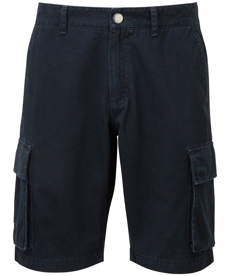 Men's Cargo Shorts in Navy by Asquith & Fox — Custom branded clothing by Print Press, featuring premium embroidery produced in our specialist print lab in the UK.