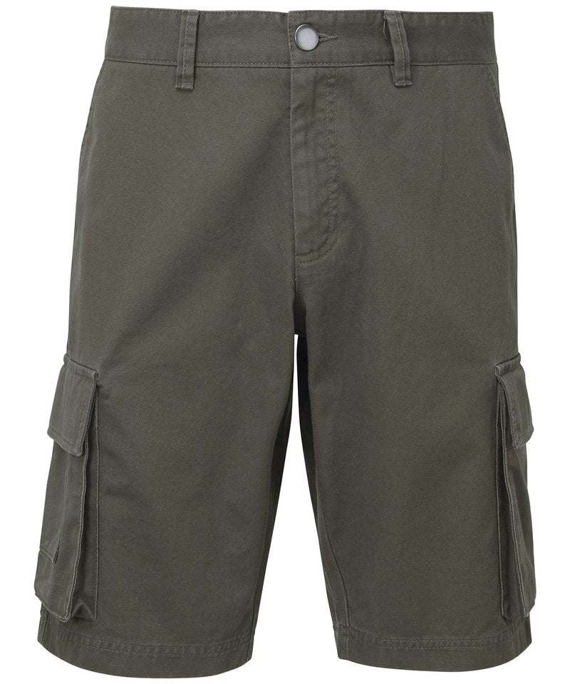 Men's Cargo Shorts in Slate by Asquith & Fox — Custom branded clothing by Print Press, featuring premium embroidery produced in our specialist print lab in the UK.