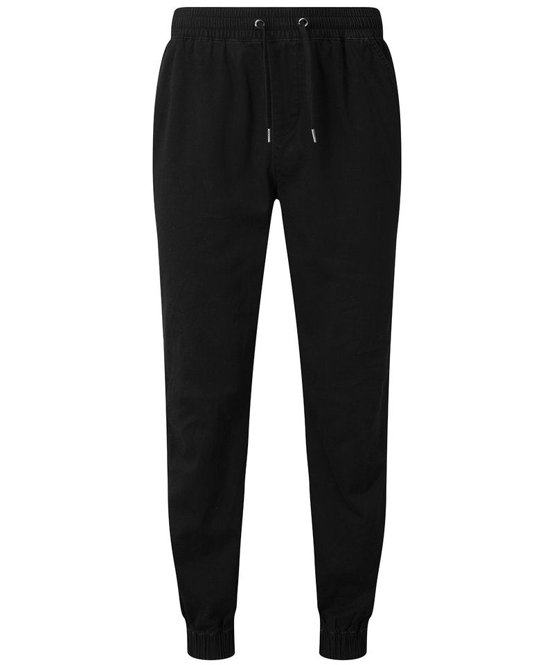 Men's Twill Jogger in Black by Asquith & Fox — Custom branded clothing by Print Press, featuring premium embroidery produced in our specialist print lab in the UK.