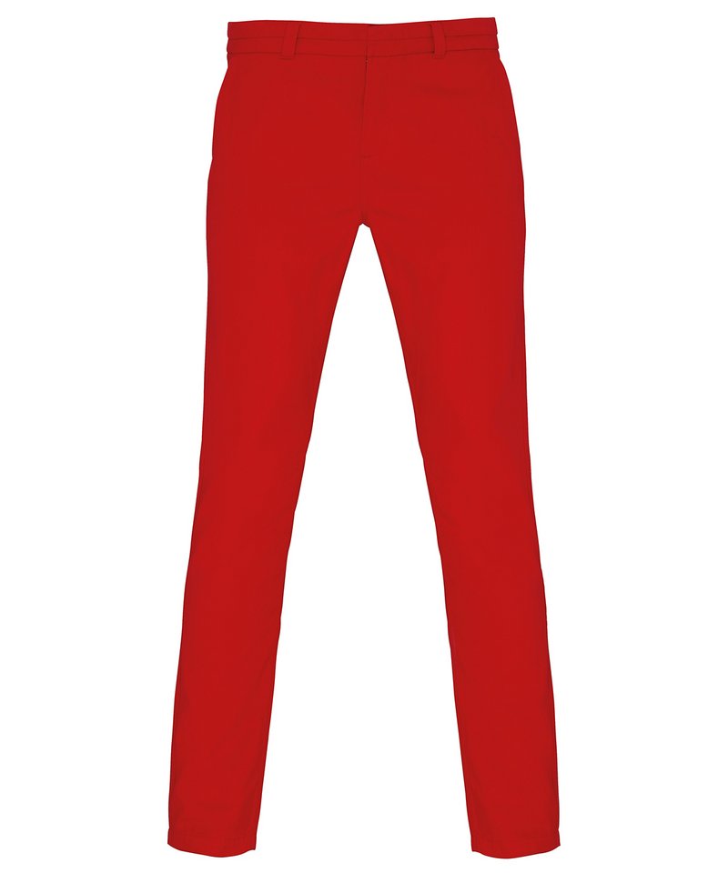 Women's Chinos in Cherry Red by Asquith & Fox — Custom branded clothing by Print Press, featuring premium embroidery produced in our specialist print lab in the UK.