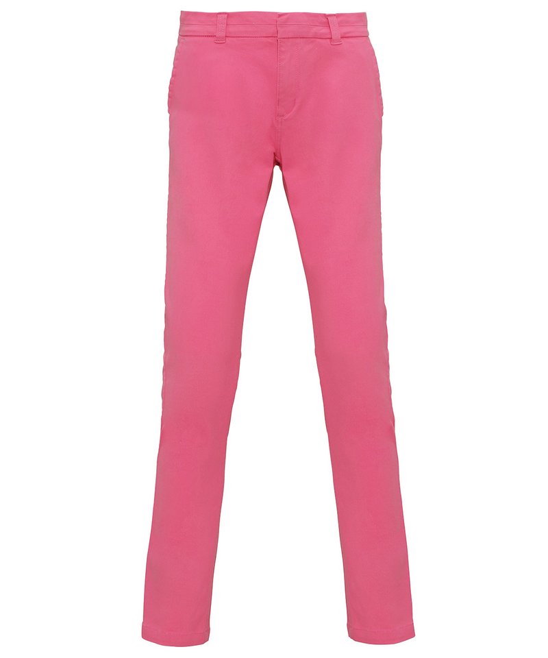 Women's Chinos in Pink Carnation by Asquith & Fox — Custom branded clothing by Print Press, featuring premium embroidery produced in our specialist print lab in the UK.