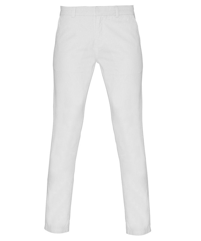 Women's Chinos in White by Asquith & Fox — Custom branded clothing by Print Press, featuring premium embroidery produced in our specialist print lab in the UK.