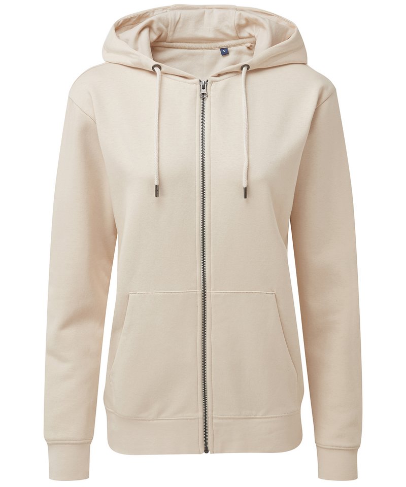 Women's Zip-Through Organic Hoodie in Natural by Asquith & Fox — Custom branded clothing by Print Press, featuring premium embroidery produced in our specialist print lab in the UK.