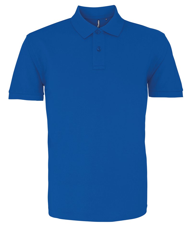 Men's Organic Polo in Bright Royal by Asquith & Fox — Custom branded clothing by Print Press, featuring premium embroidery produced in our specialist print lab in the UK.