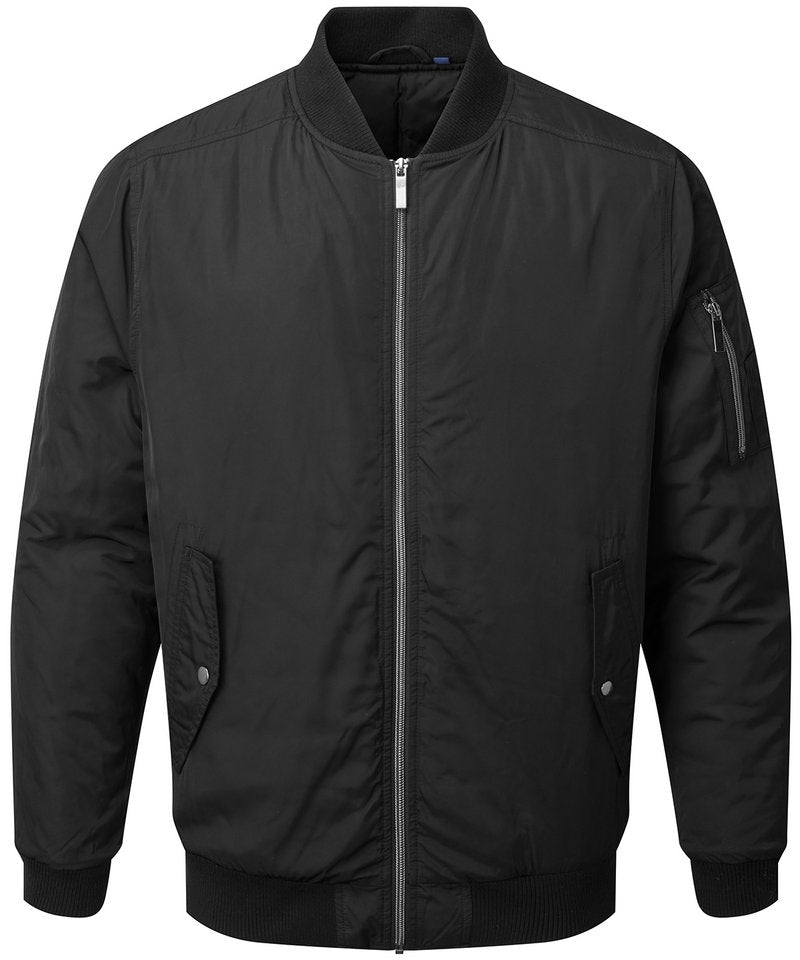 Men's Padded Bomber in Black by Asquith & Fox — Custom branded clothing by Print Press, featuring premium embroidery produced in our specialist print lab in the UK.